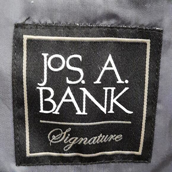 Jos A Bank Signature 41R Blazer Men Wool Gray Windowpane 2Btn Sport Coat Jacket - Picture 4 of 8